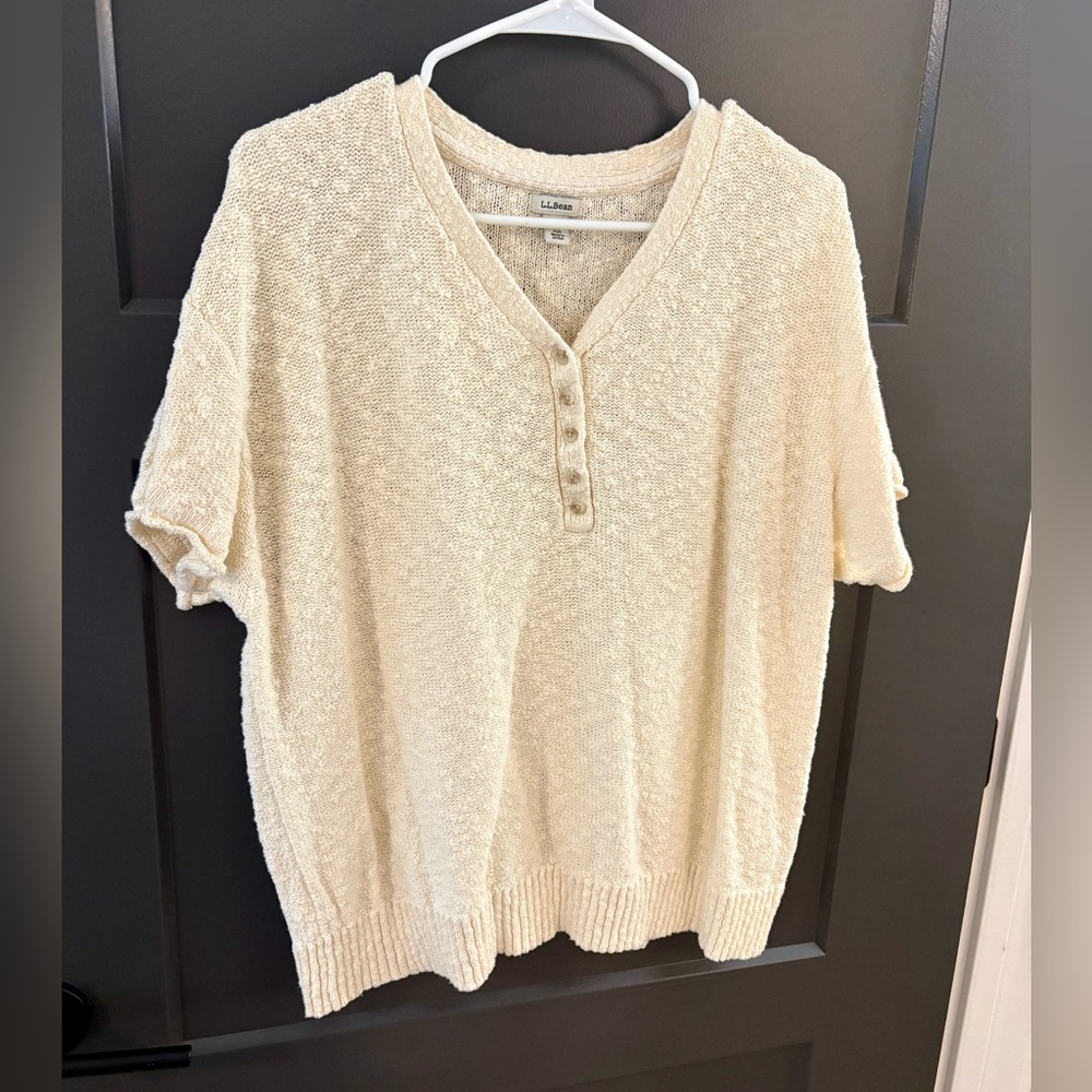 L.L. Bean Women's Cream Button Down Shirt